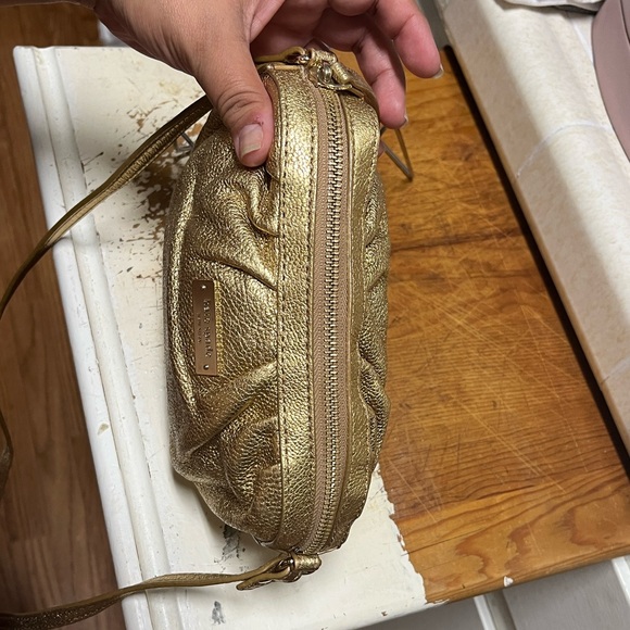 kate spade Metallic Gold Pleated Crossbody Bag - Picture 4 of 10